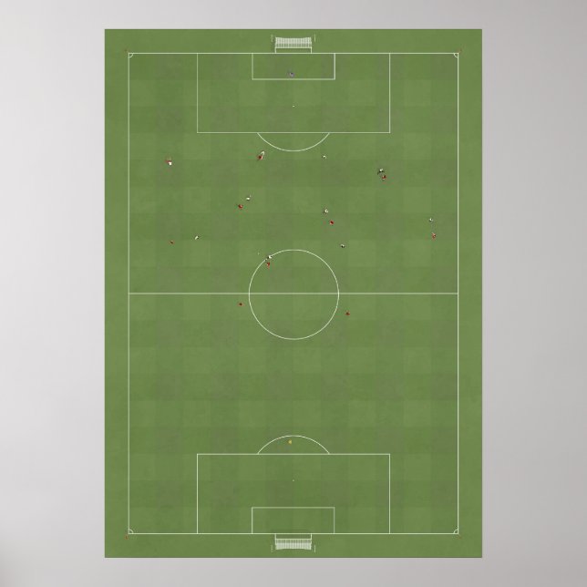 Poster Pitch ilustrado de futebol de cima (Frente)