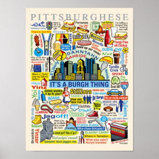 Pôster Pittsburgh - Diversão da Linguagem Pittsburghese T