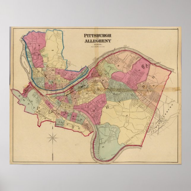 Pôster Pittsburgh e Alegheny (Frente)