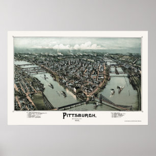 Poster Pittsburgh, PA Panorâmica - 1902