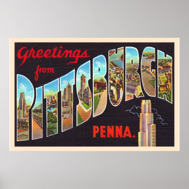 Poster Pittsburgh Pennsylvania PA  Large Letter Postcard (Frente)