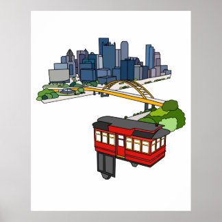 Poster Pittsburgh Pennsylvania Steel City Skyline Art Can