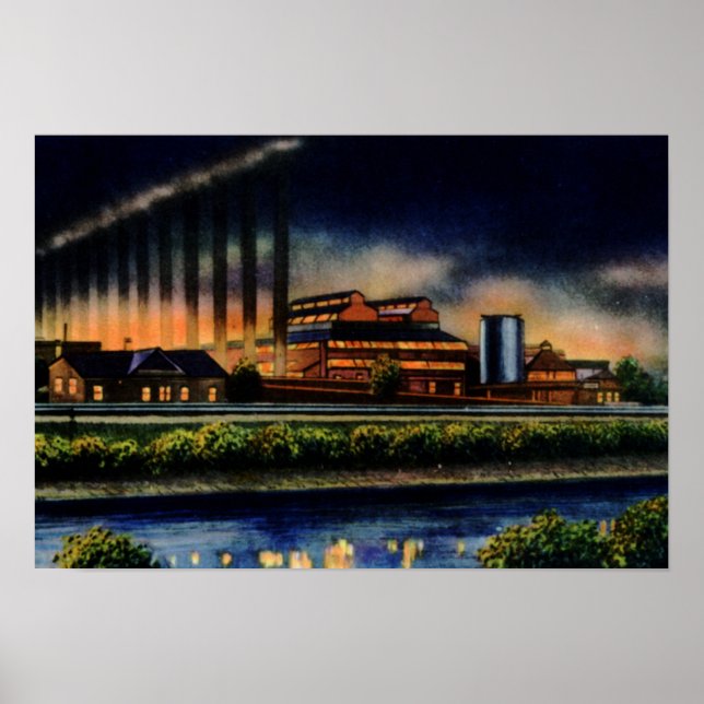Poster Pittsburgh Pennsylvania Steel Mills (Frente)