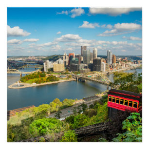 Pôster Pittsburgh Pensilvânia Duquesne Incline
