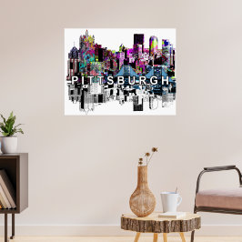 Poster Pittsburgh, Pensilvânia em grafite