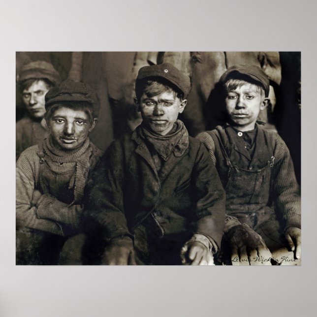 Pôster Pittston Breaker Boys por Lewis Wickes Hine, 1911 (Frente)