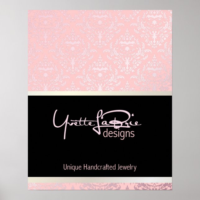 Pôster PixDezines Céline Damask, Rosequartz + Rosa (Frente)