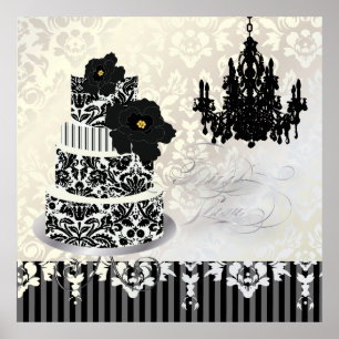 Pôster PixDezines deseja bolo damasco+candelabro