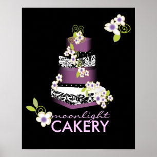 Pôster PixDezines Desiree Damask Cake, Lilac