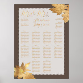 Poster PixDezines Fall Foliage/Faux Dourado/Seating Chart
