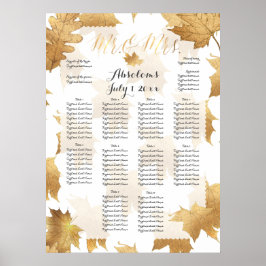 Poster PixDezines Fall Foliage/Faux Dourado/Seating Chart