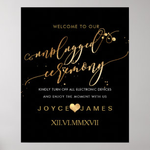 Poster PixDezines Faux Dourado/DIY #CEREMONY DESCONECTADO