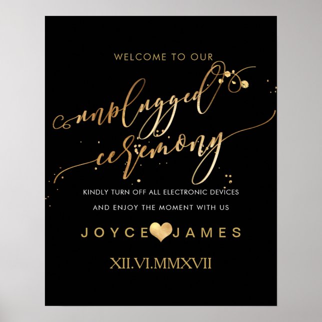 Poster PixDezines Faux Dourado/DIY #CEREMONY DESCONECTADO (Frente)