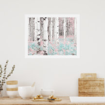 PixDezines Floresta de Bétula de Inverno Cama de S