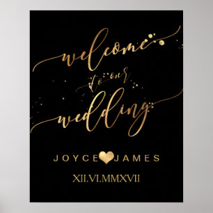 Poster PixDezines MARBLE+FAUX DOURADO SCRIPT/WELCOME