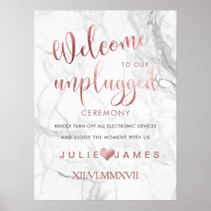 Poster PixDezines Mármore/Rose Dourado Falso/#DESCONECTAD