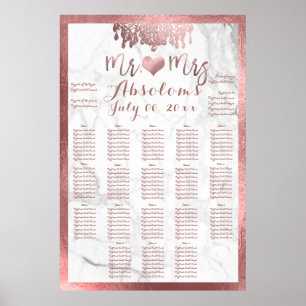 Poster PixDezines Rosa Dourado Chandelier/Heart/Marble