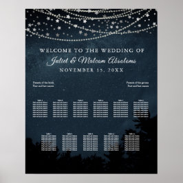Poster PixDezines Stars+Light Strings Seating Chart