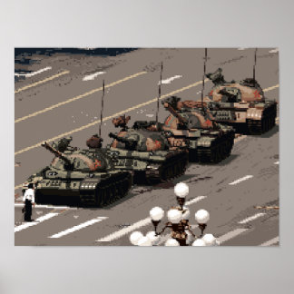 Poster Pixel Art Tank Man (História em Pixels)