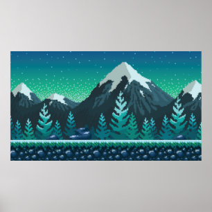 Poster Pixel art tela de fundo contínua. Localização c