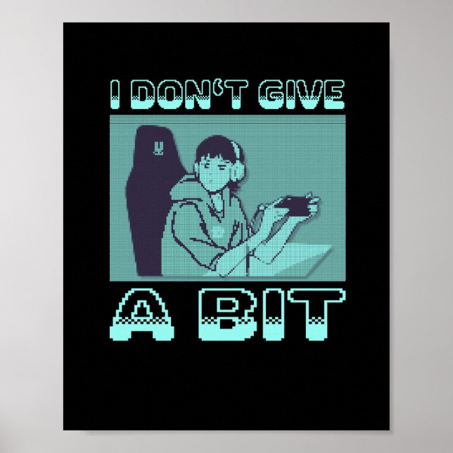 Poster Pixel de jogos retrorados não se divirta (Frente)