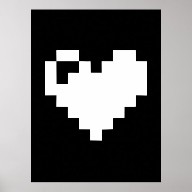 Poster Pixel Heart 8 bits (Frente)