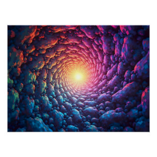 Pôster Pixel Kunst als " Licht am Ende des Tunnels"