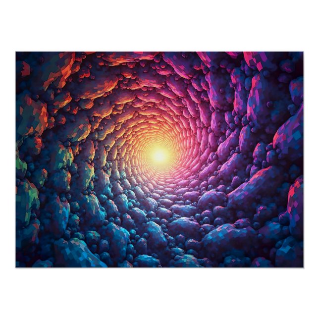 Pôster Pixel Kunst als " Licht am Ende des Tunnels" (Frente)