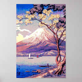 Poster Pixel Mt. Fuji do lago Yamanaka em Dusk