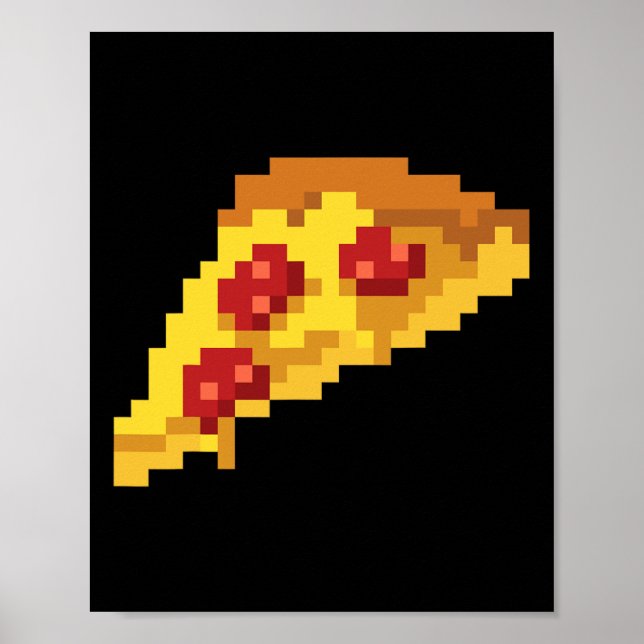 Poster Pixel Pizza 80s Vídeo Game Retro Halloween C de 8  (Frente)