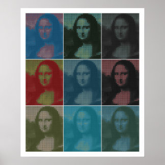 Poster Pixel popart: Mona Lisa de Da Vinci (La Gioconda)