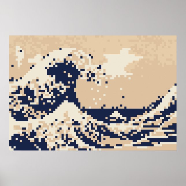Poster Pixel Tsunami 8 Bits Pixel Art (Frente)