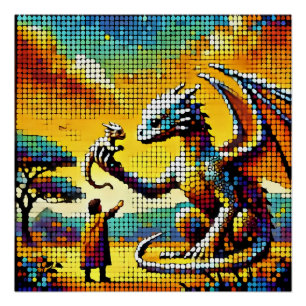 Pôster pixelated image of a dragon trainer