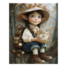 Pixie Beige Hat Mirror diante do Poster direito