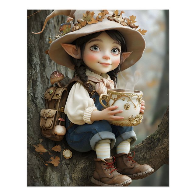 Pôster Pixie Beige Hat Mirror diante do Poster direito (Frente)