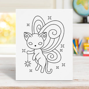 Poster Pixie Cat - Página de Coloração do Gatinho das Asa