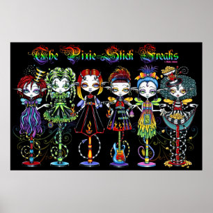 Pôster Pixie Stick Freaks Rainbow Sideshow Circus Fairies