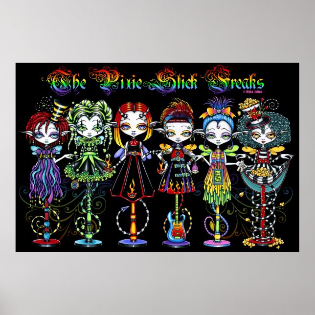 Pôster Pixie Stick Freaks Rainbow Sideshow Circus Fairies (Frente)