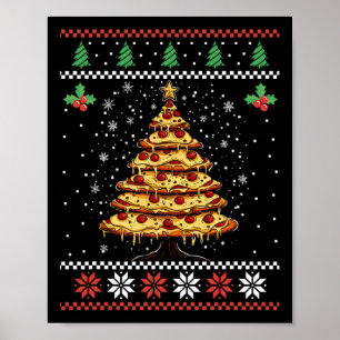 Poster Pizza Árvore de Natal Feia Doce Natal Xmas F