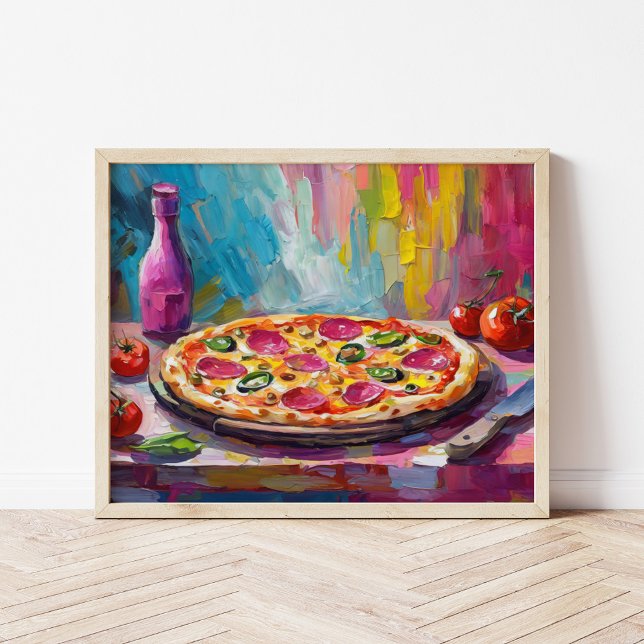 Poster Pizza Colorful Modern Abstrato Art (Criador carregado)