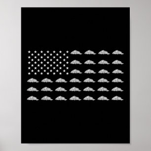 Poster Pizza da Bandeira Americana Comida EUA Patriotismo