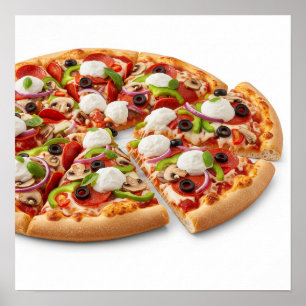 Poster Pizza deliciosa com toques
