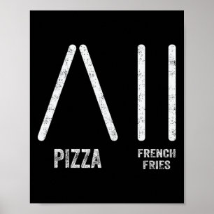 Poster Pizza E Batatas Fritas Esqui Estilo - Esqui Divert