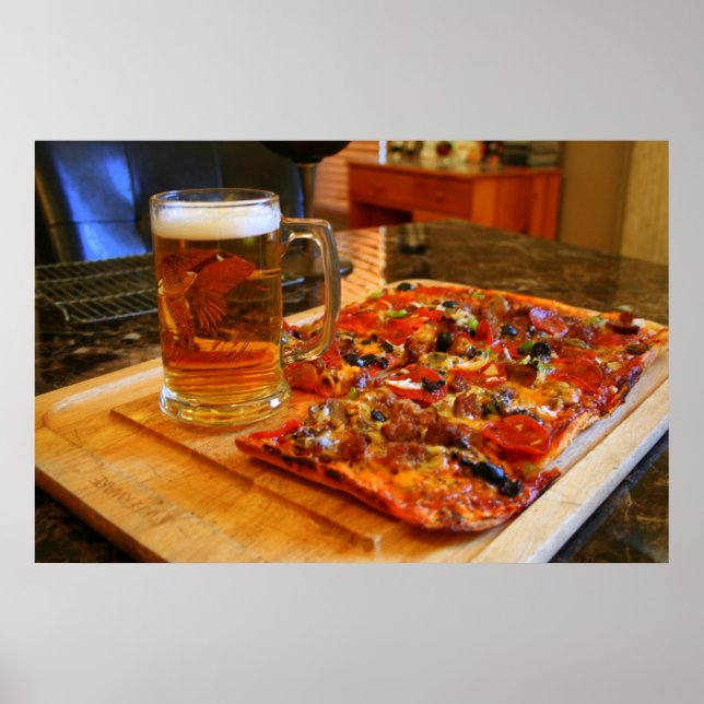 Poster Pizza E Cerveja (Frente)