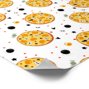 Poster Pizza engraçada de Halloween para amantes de comid