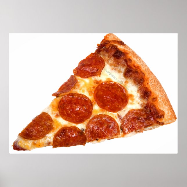 Poster Pizza Fatiada SlipperyJoe's pepperoni queijo delic (Frente)