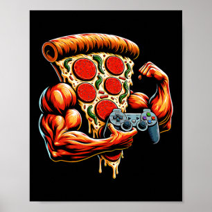 Poster Pizza Gamer legal de Construção de Pormenores Pres