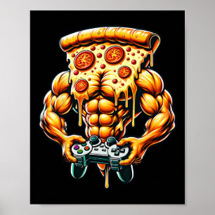 Poster Pizza Gamer legal de Montagem Fundiária Presente