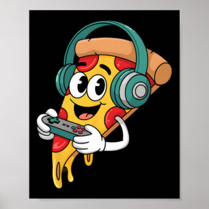 Poster Pizza Gamer Videojogos Comida Divertida Homens Rap