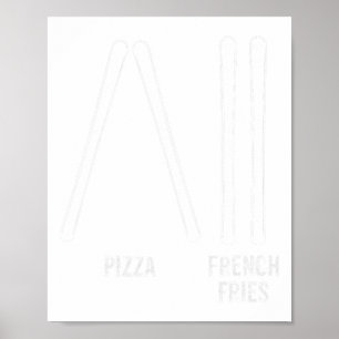 Poster Pizza Instrutora De Esqui E Fries Franceses Como E